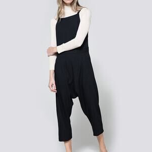 Rachel Comey NWOT Black Alcott Square Neckline Drop Crotch Casual Twill Jumpsuit
